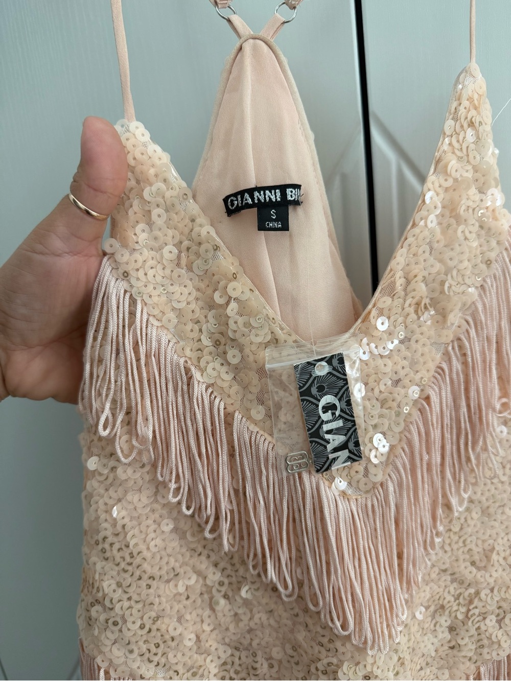 Gianni Bini Blush Sequin Fringe Cami - Picture 3 of 3